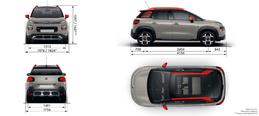 dimensions de ce Citroën C3 AirCross
