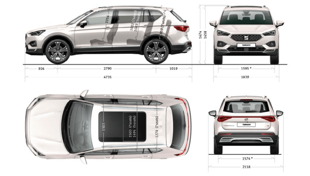 dimensions seat tarraco