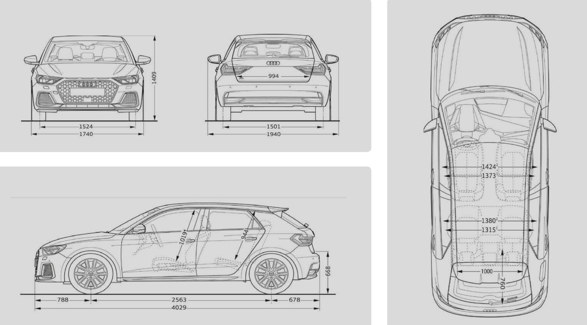 dimensions audi A1