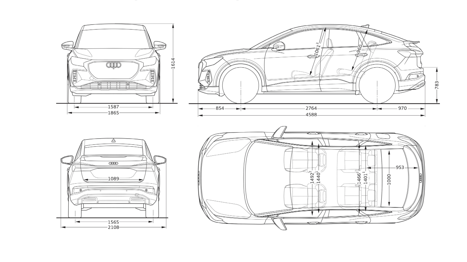 Dimension Audi Q4 Sportback e-tron